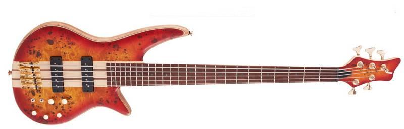 Jackson Pro Series Spectra Bass SBP V Caramelized Jatoba Fingerboard Transparent Cherry Burst