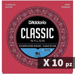 D'Addario EJ 27H Silver Wound - KIT BUNDLE 10 set di corde per chitarra classica - HARD tension