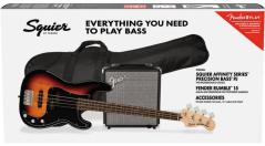 FENDER Affinity Precision PJ Bass LRL 3-Color Sunburst R15 Pack - KIT CON BASSO ELETTRICO, AMPLIFICATORE 15W, BORSA E ACCESSORI