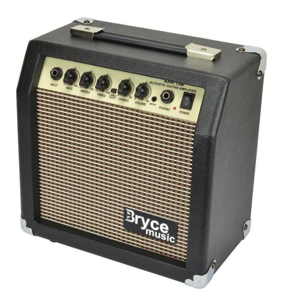 BRYCE MUSIC AAR-15 M AMPLIFICATORE PER CHITARRA ACUSTICA 15 WATT 6.5&#8243  + CHORUS + AUX IN