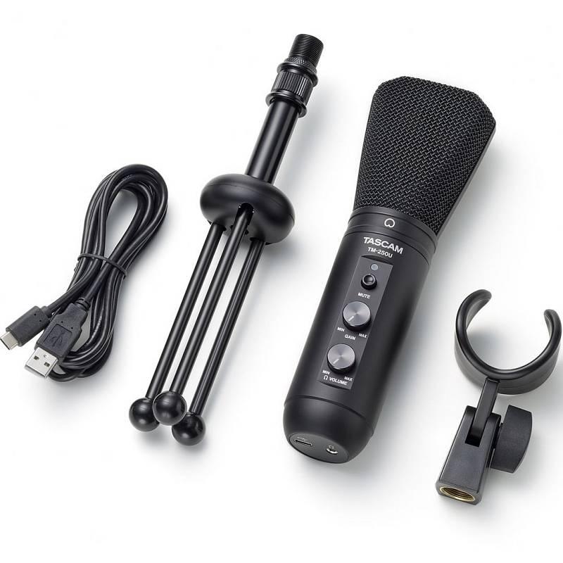 Tascam TM-250U Microfono a Condensatore USB per Poadcasting con Accessori