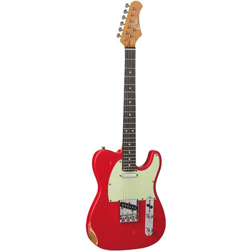 EKO VT-380 RELIC FIESTA RED - chitarra elettrica stile Telecaster vintage