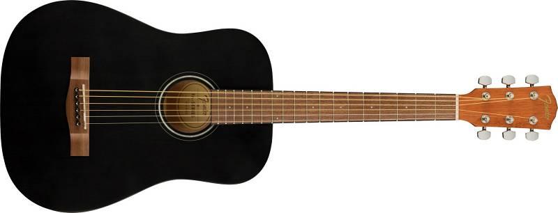 Fender FA 15 WN Black - chitarra acustica 3/4 nera con borsa