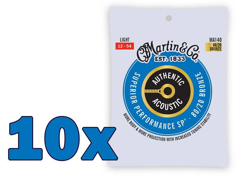 Martin MA140 OFFERTA 10 MUTE corde chitarra acustica 12-54