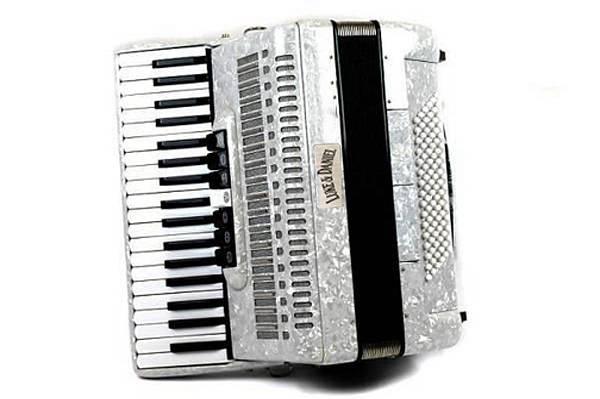 Luke & Daniel fisarmonica 96 bassi bianca con valigia e tracolla - Custodia ROVINATA