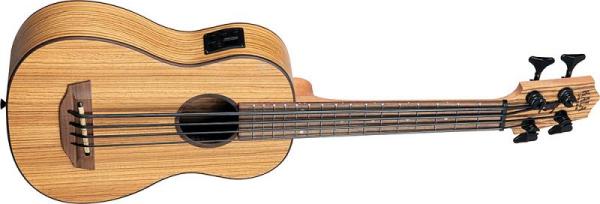 Kala UBASS-ZEB-FS - Ukulele ZEBRAWOOD ELETTRIFICATO - con borsa