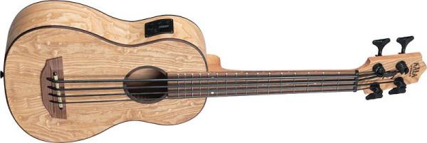 Kala UBASS-BURL-FS - Ukulele BURLED TAMO ASH ELETTRIFICATO - con borsa