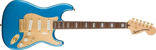 Squier by Fender 40th Anniversary Stratocaster Gold Edition LRL Gold Anodized Pickguard Lake Placid Blue