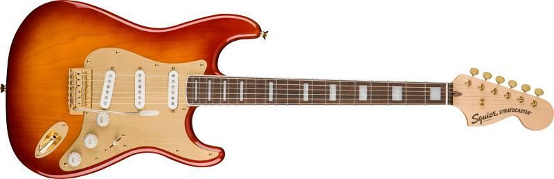 Squier by Fender 40th Anniversary Stratocaster Gold Edition LRL Gold Anodized Pickguard Sienna Sunburst