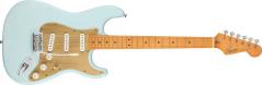 Squier by Fender 40th Anniversary Stratocaster Vintage Edition MN Gold Anodized Pickguard Satin Sonic Blue