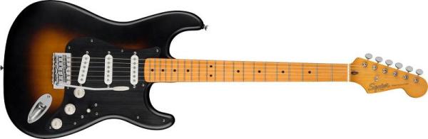 Squier by Fender 40th Anniversary Stratocaster Vintage Edition MN Black Anodized Pickguard Satin Wide 2C Sunburst