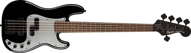 Squier by Fender Contemporary Active Precision Bass PH V LRL Silver Anodized Pickguard Black