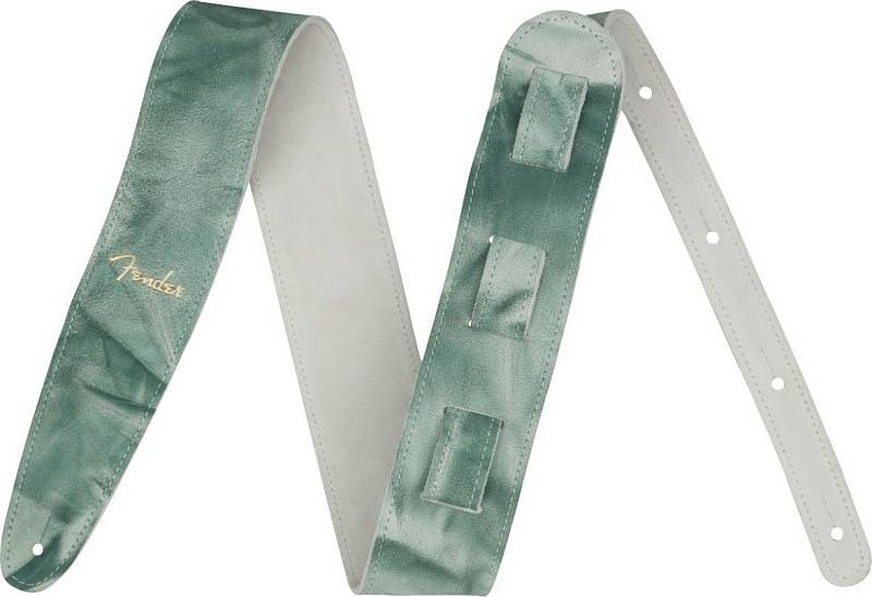 Fender Tie Dye Leather Strap, Sage Green, 2"