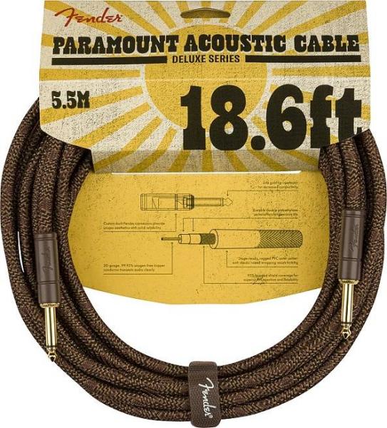 Fender Paramount 18.6' Acoustic Instrument Cable Brown - 5,5m