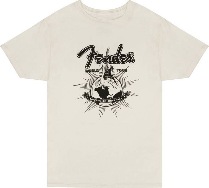 Fender Fender® World Tour T-Shirt, Vintage White, S