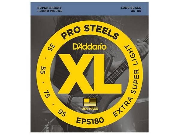 D'ADDARIO EPS180 Extra Super Light - CORDIERA PER BASSO ELETTRICO 4 CORDE A SCALA LUNGA - 035/095