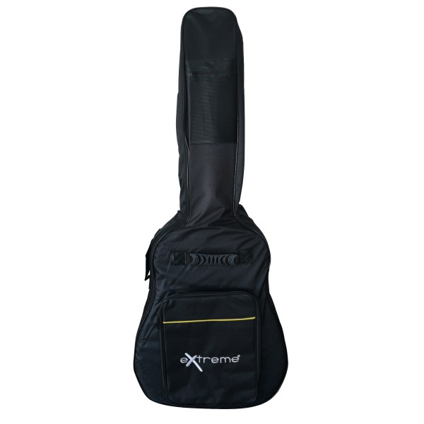 EXTREME BAG WG8 BORSA IMBOTTITA PER CHITARRA ACUSTICA 8MM CON 2 TASCHE FRONTALI COLORE NERO