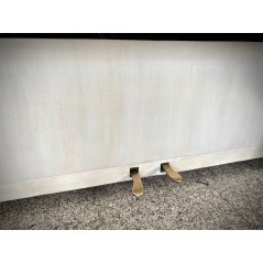Pianoforte Acustico Verticale Tedesco Legnica Bianco Pastello con Grafica Scritta Artistica - Ricondizionato