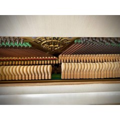 Pianoforte Acustico Verticale Tedesco Legnica Bianco Pastello con Grafica Scritta Artistica - Ricondizionato