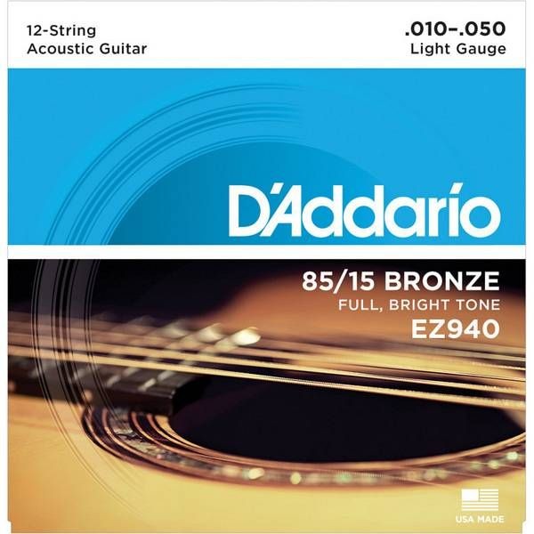 D'Addario EZ 940 Light 12 corde 10-50 set di corde per chitarra dodici corde
