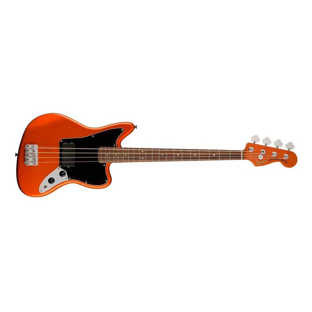 Squier FSR Affinity Series Jaguar Bass H, Laurel Fingerboard, Black Pickguard, Matching Headstock, Metallic Orange