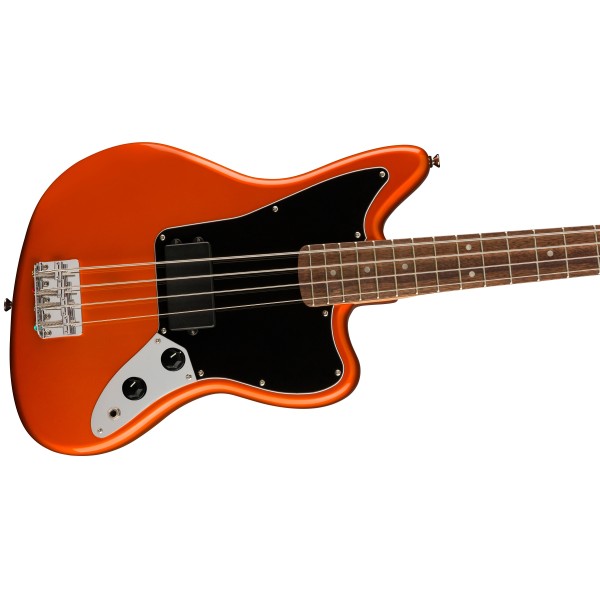 Squier FSR Affinity Series Jaguar Bass H, Laurel Fingerboard, Black Pickguard, Matching Headstock, Metallic Orange