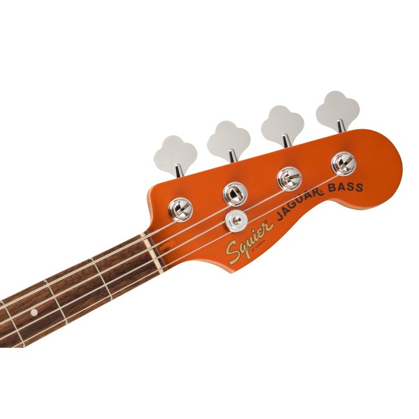 Squier FSR Affinity Series Jaguar Bass H, Laurel Fingerboard, Black Pickguard, Matching Headstock, Metallic Orange