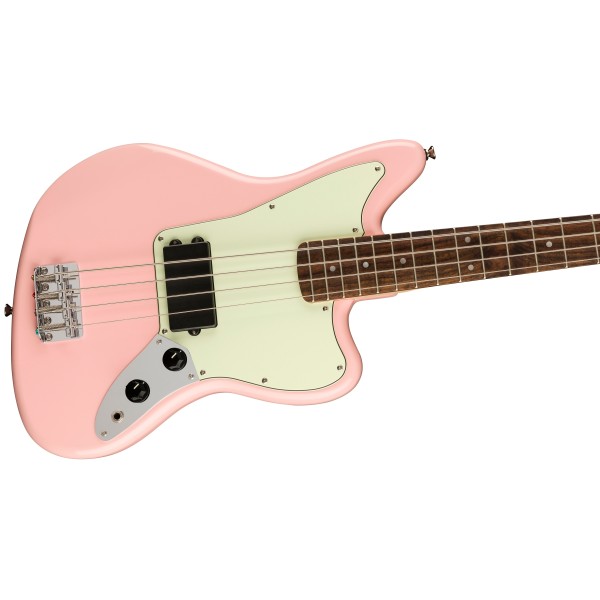 Squier FSR Affinity Series Jaguar Bass H, Laurel Fingerboard, Mint Pickguard, Matching Headstock, Shell Pink