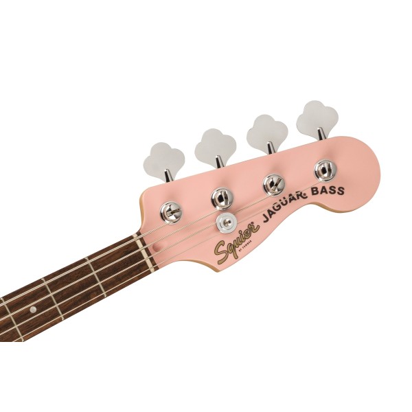 Squier FSR Affinity Series Jaguar Bass H, Laurel Fingerboard, Mint Pickguard, Matching Headstock, Shell Pink