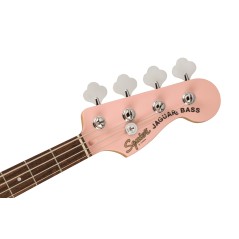 Squier FSR Affinity Series Jaguar Bass H, Laurel Fingerboard, Mint Pickguard, Matching Headstock, Shell Pink