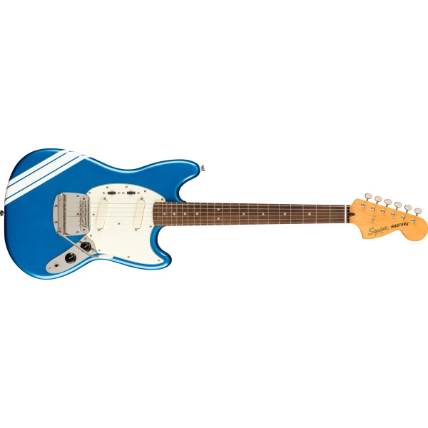 Squier FSR Classic Vibe '60s Competition Mustang, Laurel Fingerboard, Parchment Pickguard, Lake Placid Blue with Olympic White