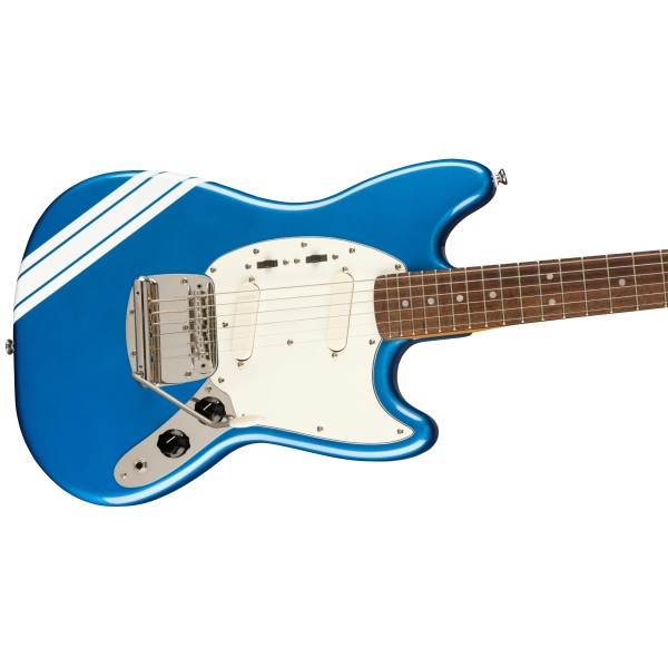 Squier FSR Classic Vibe '60s Competition Mustang, Laurel Fingerboard, Parchment Pickguard, Lake Placid Blue with Olympic White