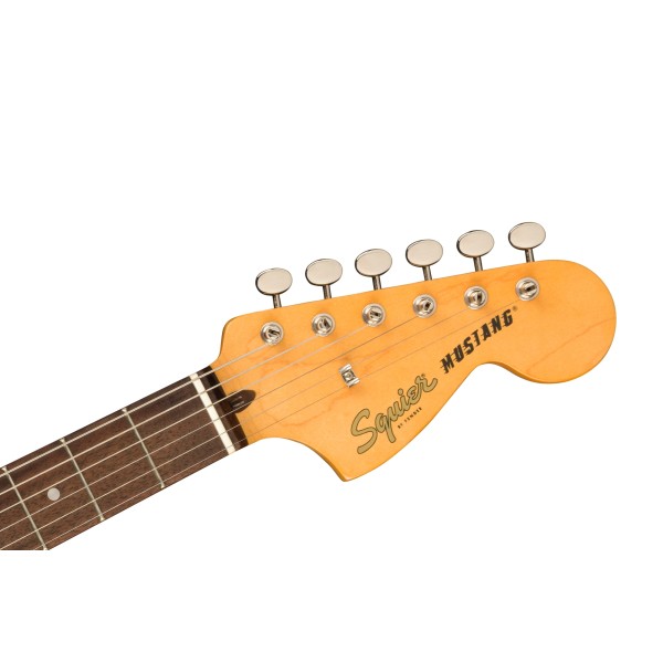 Squier FSR Classic Vibe '60s Competition Mustang, Laurel Fingerboard, Parchment Pickguard, Lake Placid Blue with Olympic White