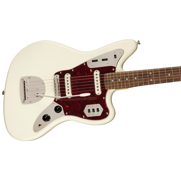 Squier FSR Classic Vibe '60s Jaguar, Laurel Fingerboard, Tortoiseshell Pickguard, Matching Headstock, Olympic White