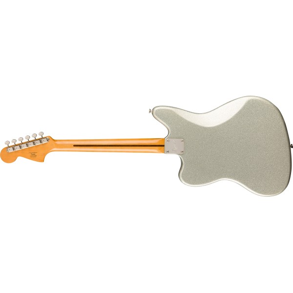 Squier FSR Classic Vibe '60s Jaguar, Laurel Fingerboard, Tortoiseshell Pickguard, Matching Headstock, Silver Sparkle