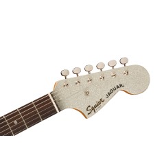 Squier FSR Classic Vibe '60s Jaguar, Laurel Fingerboard, Tortoiseshell Pickguard, Matching Headstock, Silver Sparkle