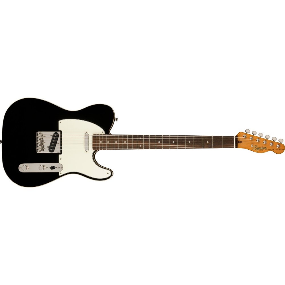 Squier Classic Vibe Baritone Custom Telecaster, Laurel Fingerboard, Parchment Pickguard, Black