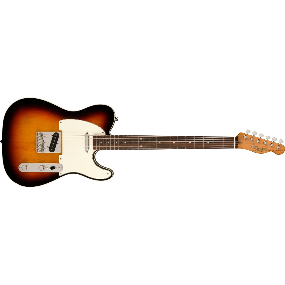 Squier Classic Vibe Baritone Custom Telecaster, Laurel Fingerboard, Parchment Pickguard, 3-Color Sunburst