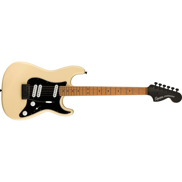 Squier FSR Contemporary Stratocaster Special, Roasted Maple Fingerboard, Black Pickguard, Vintage White
