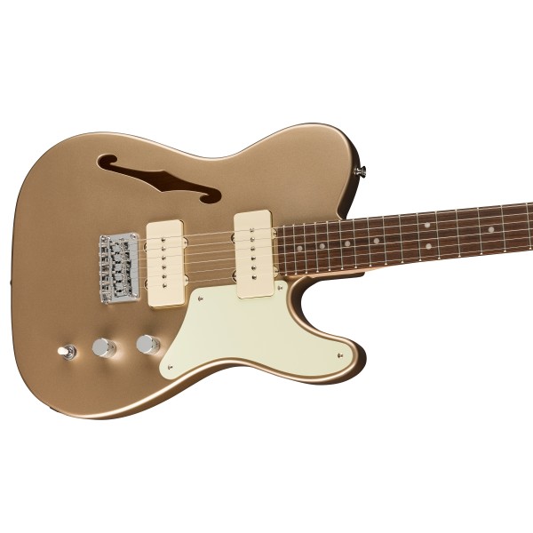 Squier FSR Paranormal Cabronita Telecaster Thinline, Laurel Fingerboard, Mint Pickguard, Matching Headstock, Shoreline Gold