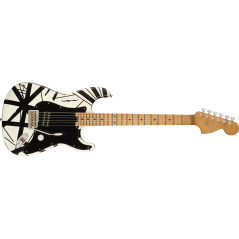 EVH Striped Series '78 Eruption, Maple Fingerboard, White with Black Stripes Relic