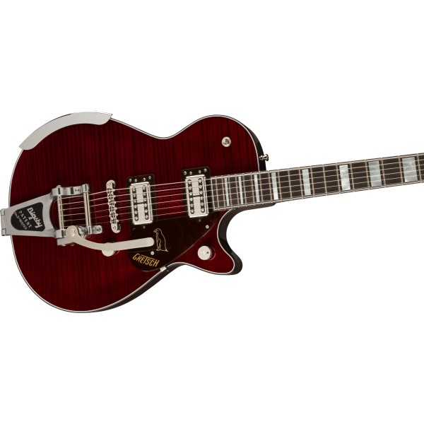 Gretsch G6134TFM-NH Nigel Hendroff Signature Penguin, Ebony Fingerboard, Dark Cherry Metallic Flame