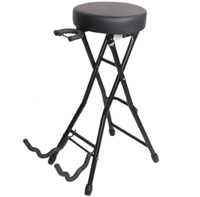 EXTREME GS-COMBO SGABELLO CON SUPPORTO PER CHITARRA INTEGRATO RIPIEGABILE