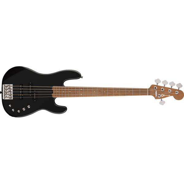 Charvel Pro-Mod San Dimas Bass PJ V, Caramelized Maple Fingerboard, Metallic Black