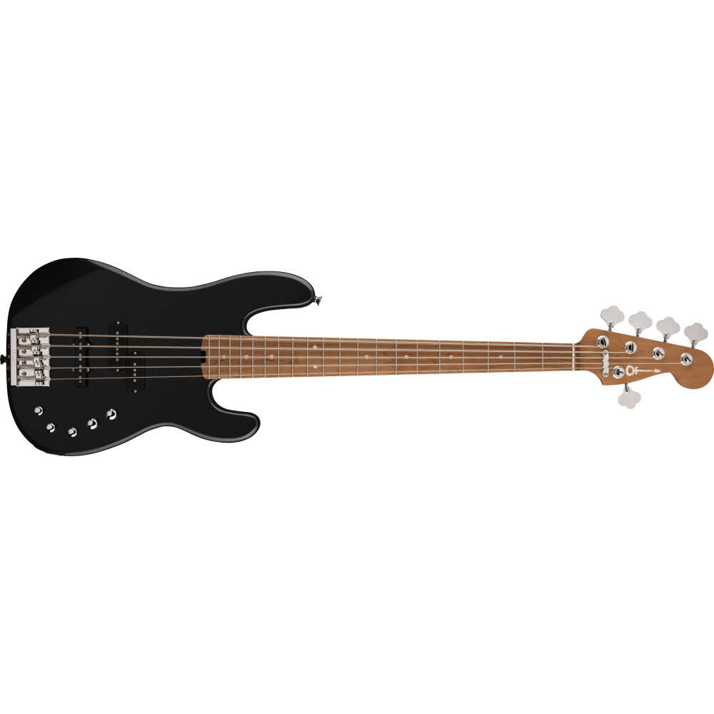 Charvel Pro-Mod San Dimas Bass PJ V, Caramelized Maple Fingerboard, Metallic Black