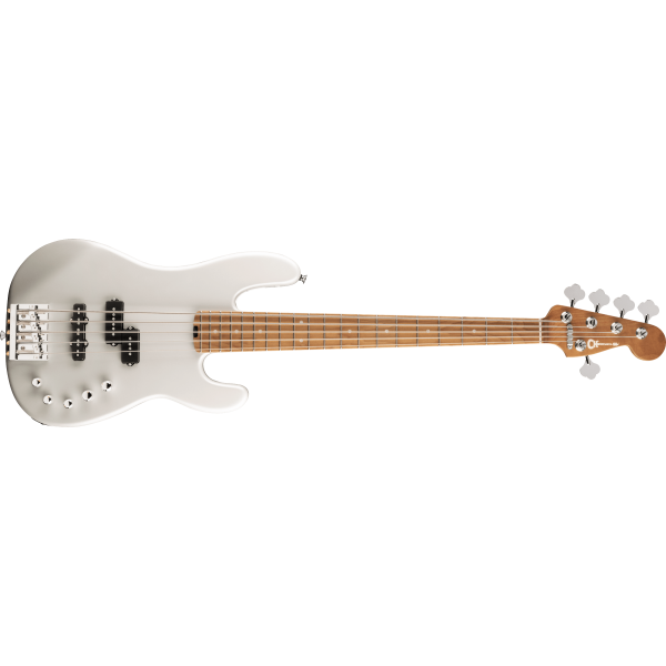 Charvel Pro-Mod San Dimas Bass PJ V, Caramelized Maple Fingerboard, Platinum Pearl