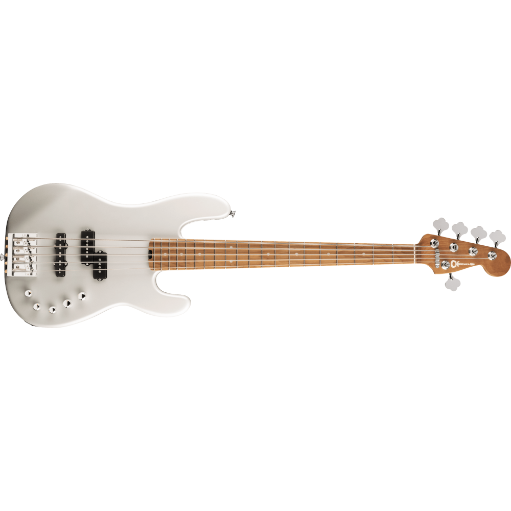 Charvel Pro-Mod San Dimas Bass PJ V, Caramelized Maple Fingerboard, Platinum Pearl