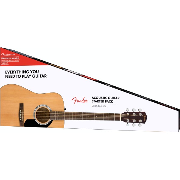 Fender FA-125 Dreadnought Acoustic Pack, Walnut Fingerboard, Natural