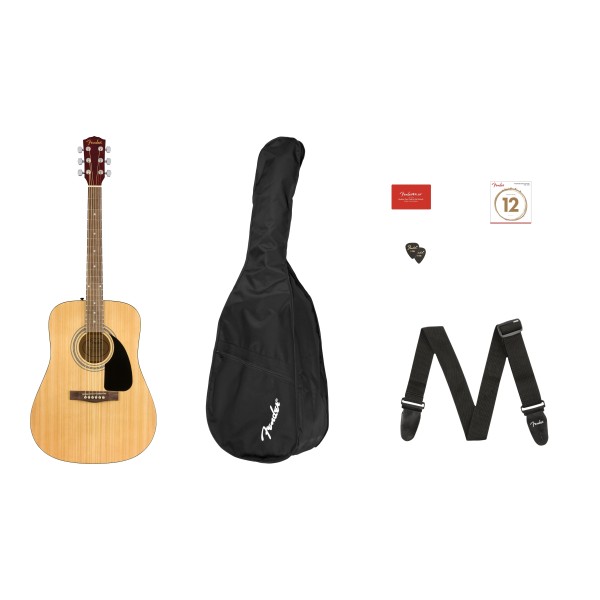 Fender FA-125 Dreadnought Acoustic Pack, Walnut Fingerboard, Natural
