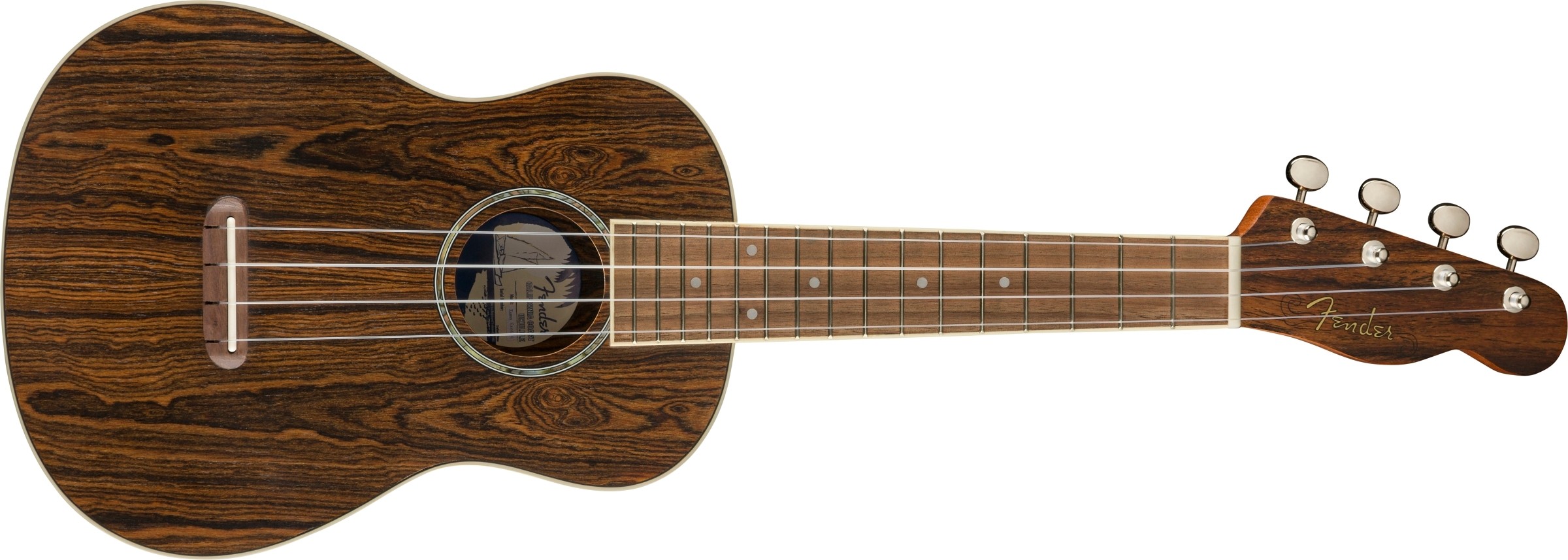 Fender Zuma Exotic Concert Ukulele, Walnut Fingerboard, Bocote